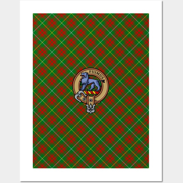 Clan Bruce Crest over Hunting Tartan Wall Art by sifis